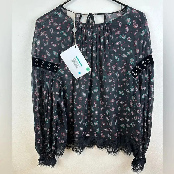 PINKO ZWARTE BLOUSE MANIGLIA Sz 4 - Picture 4 of 16